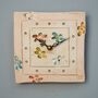 Clock Wall Tile With Bright Flowers, thumbnail 2 of 5