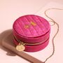 Personalised Initial Velvet Round Travel Jewellery Case, thumbnail 2 of 5