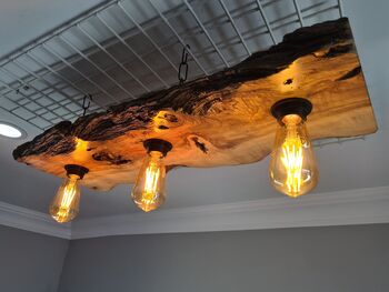 Live Edge Olive Wood Slab Pendant Light, 2 of 5