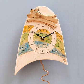 Brown Dogs Hilltop Wall Clock With Pendulum, 2 of 8