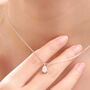 Sterling Silver 0.Eight Carat Moissanite Solitaire Pear Cut Pendant Necklace, thumbnail 4 of 12