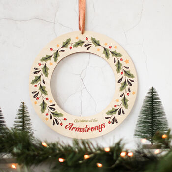 Personalised Christmas Wreath, Holly, 6 of 6