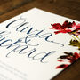 Watercolour Floral And Calligraphy Wedding Invitation, thumbnail 7 of 12