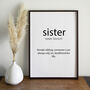 Sister Quote Personalised Noun Art Print, thumbnail 1 of 5