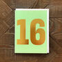Mini Gold Foiled Number Sixteen Card, thumbnail 3 of 4