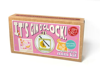 It's Gin O'clock! Mini Matchbox Cross Stitch Kit, 4 of 6