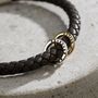 Mens Personalised Mixed Metal Plaited Leather Bracelet, thumbnail 2 of 6