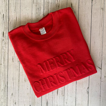 Red Merry Christmas Jumper With 3D Letters, 2 of 5
