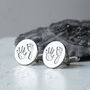 Silver Handprint And Footprint Disc Cufflinks For Dad, thumbnail 1 of 6