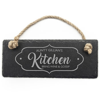 Personalised Our Kitchen Slate Hanging Sign, 4 of 5