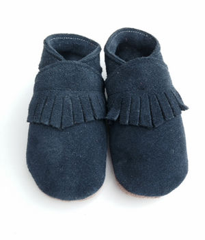Moccasin Suede Soft Baby Shoes, 5 of 5