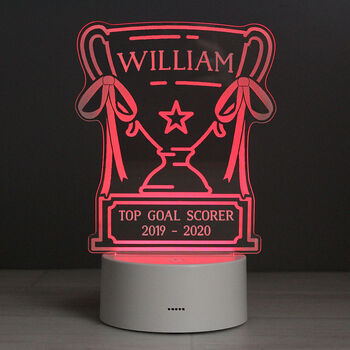 Personalised Trophy LED Colour Changing Night Light, 5 of 9