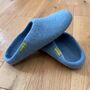 Blue 100% Wool Indoor Slippers Made In Nepal, thumbnail 1 of 5