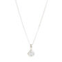 April Birthstone White Topaz Silver/Gold Charm Necklace, thumbnail 5 of 12