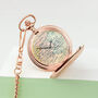 Personalised Map Pocket Watch Rose Gold, thumbnail 4 of 12