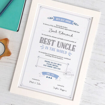 Best Uncle / Godfather Personalised Certificate, 2 of 4