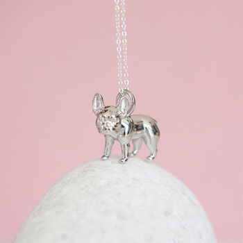 French Bulldog Necklace In Sterling Silver, 3 of 11