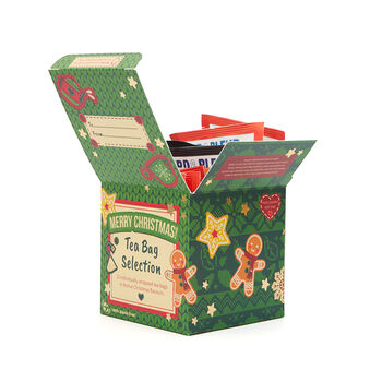 Green Christmas Tea Gift Cube, 3 of 6