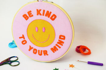 'Be Kind To Your Mind' Large Embroidery Craft Kit, 3 of 4
