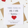 Personalised 3rd Anniversary Card With Leather Heart, thumbnail 8 of 8
