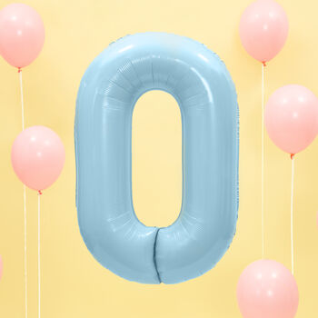 Blue Any Age Foil Number Birthday Balloon, 5 of 10