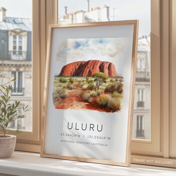 Uluru Ayres Rock Travel Poster Of The Australian Outback, 2 of 7