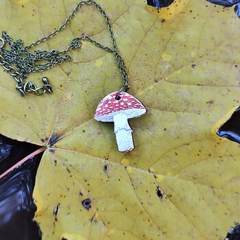 Fly Agaric Toadstool Necklace, 3 of 4