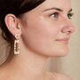 Hammered Rectangle Gold Plated Earrings, thumbnail 4 of 5
