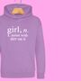 'Girl: Noise With Dirt' Definition Hoodie Jumper For Girls, thumbnail 1 of 12