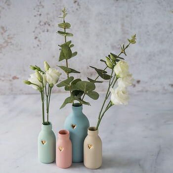 Pastel Bottle Vase With Gold Heart, 4 of 12