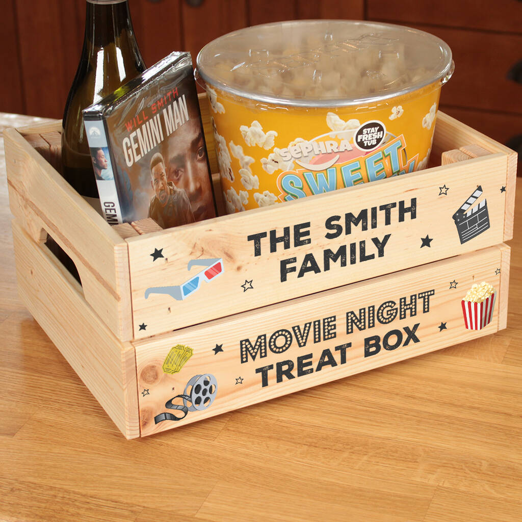 Personalised Family Movie Night Treat Box Crate