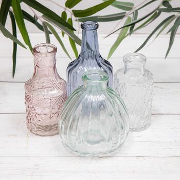 Set Of Four Glass Posy Vases, 3 of 5