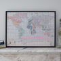 Personalised Printed Fabric World Map Noticeboard, thumbnail 3 of 6