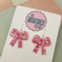 Large Bow Glitter Earrings, thumbnail 10 of 10