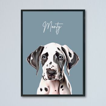 Personalised Pet Print Portrait From Photo, 2 of 11