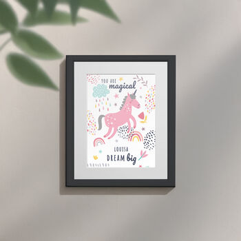 Personalised Unicorn Children’s Nursery Framed Print, 7 of 10