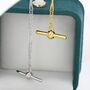 Balanced Bar Necklace In Sterling Silver, thumbnail 7 of 12