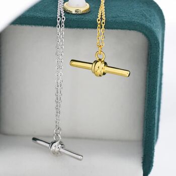 Balanced Bar Necklace In Sterling Silver, 7 of 12