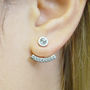 Topaz November Birthstone Silver Ear Jacket Earrings, thumbnail 2 of 5