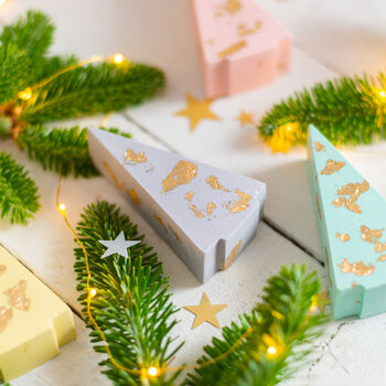 Pastel And Gold Jesmonite Christmas Tree Decoration, 2 of 9