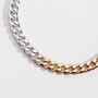 Silver And Gold Plated Two Colour Curb Chain Necklace, thumbnail 8 of 11