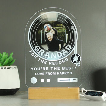 Personalised Record Photo Upload LED Light, 5 of 11