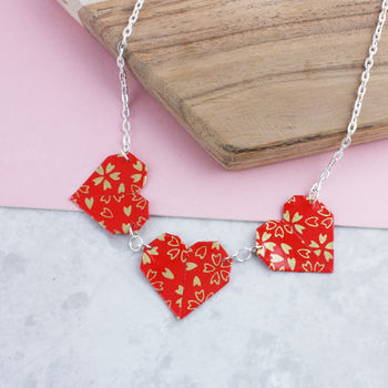 Hearts Origami Necklace, 2 of 4