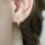 14ct Gold Diamond Huggie Hoop Earrings, thumbnail 6 of 6