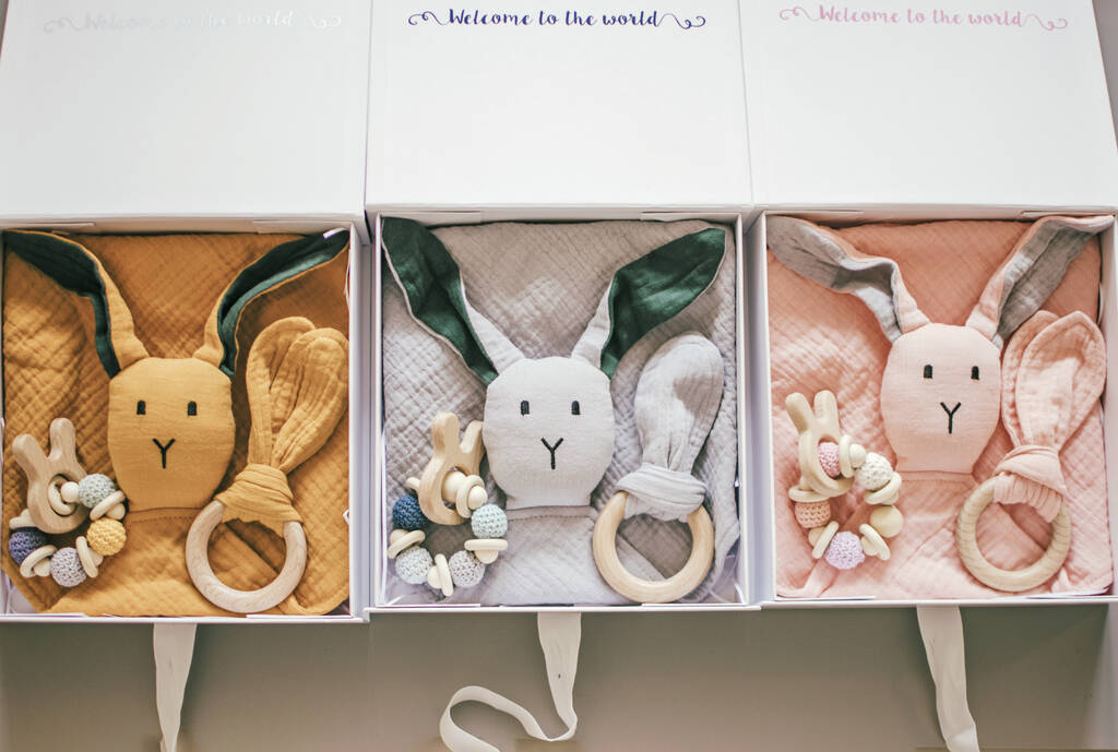 Bunny Muslin New Baby Gift Set In Keepsake Box, 1 of 12