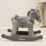 Personalised Grey Rocking Horse Two Sizes, thumbnail 2 of 4