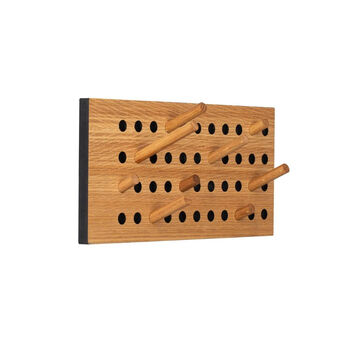 Oak Pegboard Coat Rack, 2 of 4