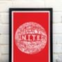 Manchester United Football Typography Print, thumbnail 1 of 7