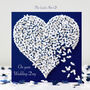 White Wedding Butterfly Heart Butterflies Card, Not 3D, thumbnail 1 of 12