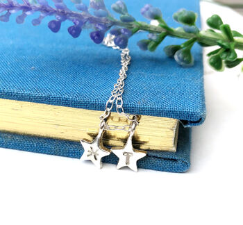 Sterling Silver Zodiac Sign Initial Star Birthday Necklace, 3 of 8